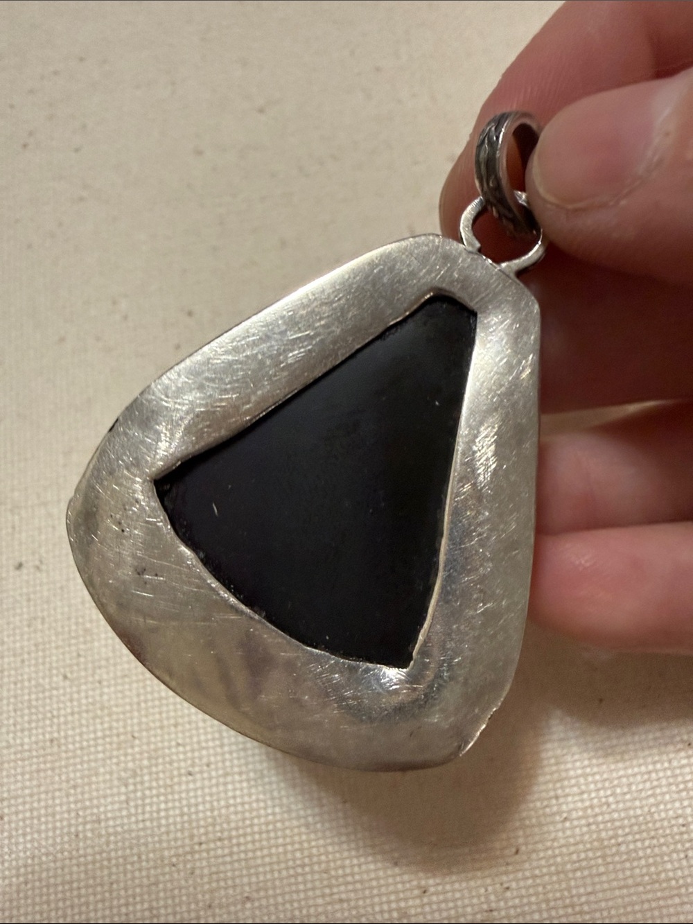 Sterling Silver 925 Dark Green Teardrop Pendant - Picture 5 of 8